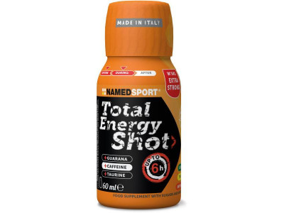 Băutură Namedsport Total Energy Shot portocale cu conținut ridicat de cofeină 60ml