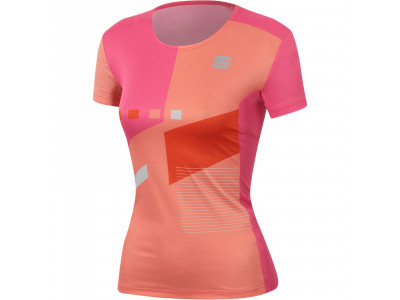 Sportos TRAINING női póló, rózsaszín/narancs