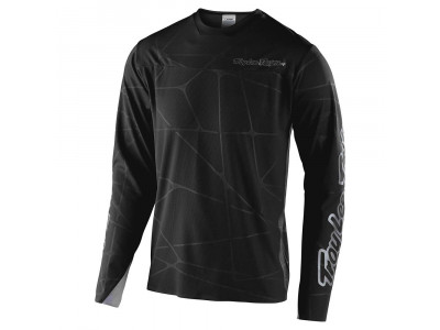 Tricou Troy Lee Designs Sprint Ultra pentru bărbați cu mânecă lungă Podium negru/argintiu