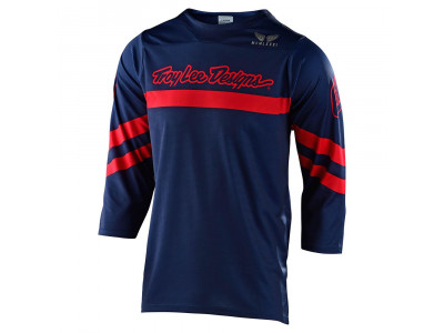 Tricou bărbătesc Troy Lee Designs Ruckus Factory cu mânecă 3/4 bleumarin/roșu