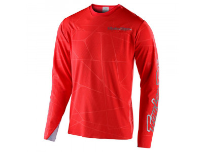 Męska koszulka rowerowa z długim rękawem Troy Lee Designs Sprint Ultra Podium czerwono-srebrna