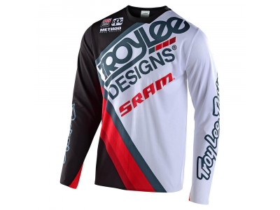 Męska koszulka rowerowa Troy Lee Designs Sprint Ultra z długim rękawem TILT Sram czarno-biała