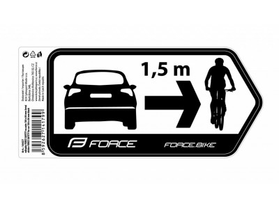 Force Safety sticker, for car, 184 x 84 mm, black