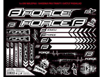 Force Free stickers, for frame, 37 x 27 cm, UV varnish, black and white