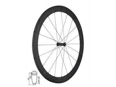 FORCE Front wheel Team SP Carbon 50, galusc