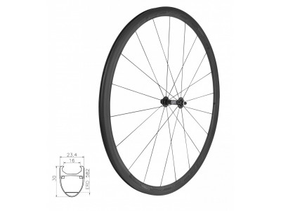 FORCE Front wheel Team Carbon 30, coated