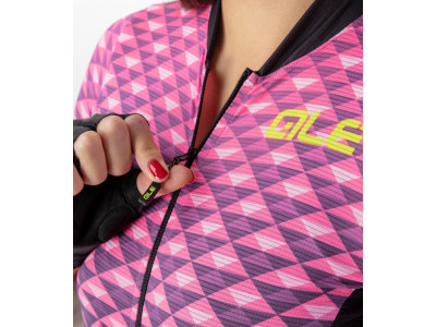 ALÉ SOLID HEXA dámský dres, black/fluo pink