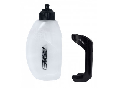 FORCE Quick time trial bottle 0.58l with holder, clear