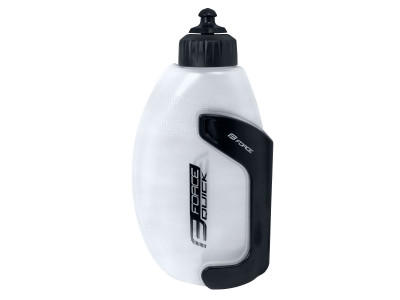 FORCE Quick time trial bottle 0.58l with holder, clear