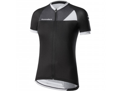 Damska koszulka rowerowa Pinarello FUSION T-writing czarno-biała