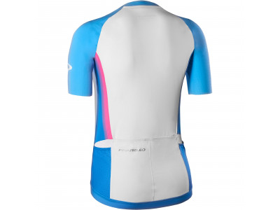 Damska koszulka rowerowa Pinarello PRO #iconmakers biało/niebiesko/różowa 