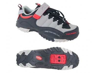 FORCE Tourist MTB cycling shoes black-gray-red