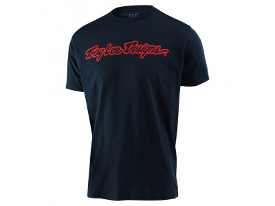Troy Lee Designs Signature Herren-Kurzarm-T-Shirt, Marineblau