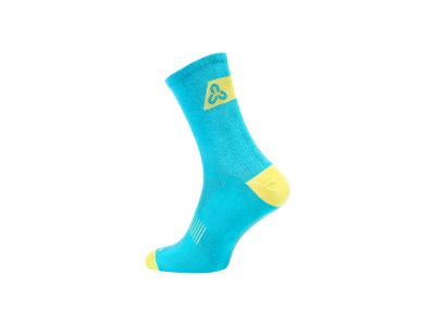 CTM Base 16 socks, turquoise/lime