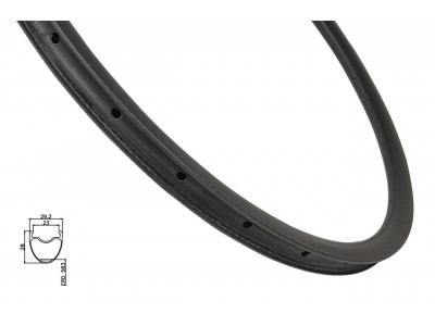 FORCE Carbon MTB-Felge 29&quot;, Reifen, 28 Löcher, Innennippel, matt
