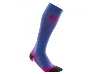 Șosete de compresie Cep pentru alergare damă violet albastru/roz