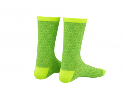 Supacaz Asanoha dámske ponožky, Neon Yellow/Neon Green