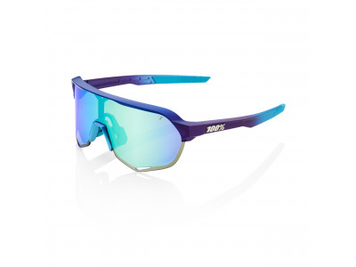 100% S2 Multilayer Mirror Lens Glasses Matte Metallic Into the Fade/Blue Topaz Mu