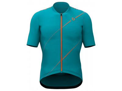 Koszulka rowerowa Briko Fresh Graphic jasnoniebiesko-pomarańczowa