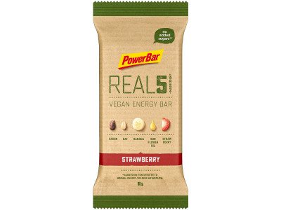 PowerBar REAL5 tyčinka 65g Magnesium Jahody Rozinky