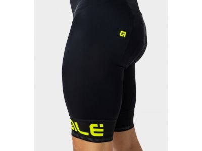 ALÉ Solid Corsa Shorts mit Trägern, schwarz/fluo gelb