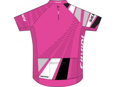 Tricou pentru ciclism copii SILVINI Team roz/nor  