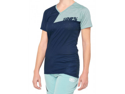 100% Airmatic women's jersey short sleeve Navy / Seafoam