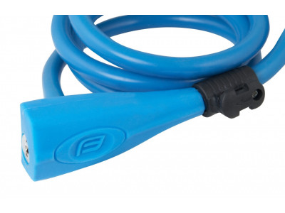 FORCE spiral lock, silicone 120 cm / 10 mm + holder, blue