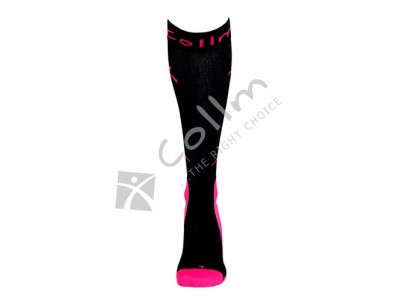 Collm Sports Damen-Kniestrümpfe Soft schwarz-pink