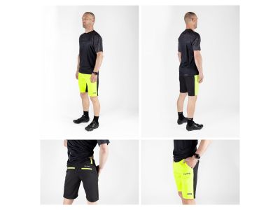 FORCE Blade MTB shorts with pad, black/fluo