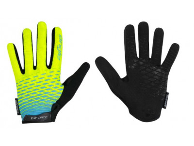 FORCE Angle MTB gloves, fluo/blue