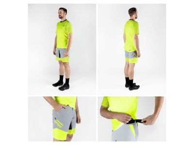 FORCE Storm shorts with liner, grey/fluo