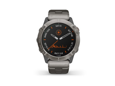 Garmin fénix 6X Pro Solar, Titanium, Titanium band sportovní hodinky
