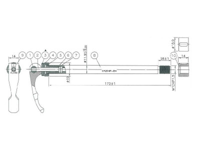 Novatec Schnellspanner Hinterachse QR264R-EN-X12 Shimano 12x142x172