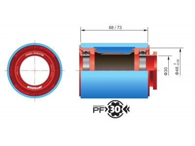 FSA PF30 suport rowerowy, mtb, 46x68 mm