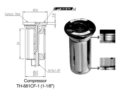 FSA Compressor Carbon Pro 1-1 / 8 &quot;