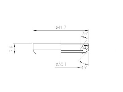 FSA TH-800 ACB 36°x45° 1-1/8 Single S MR075 – Lager mit Außendurchmesser 41,7