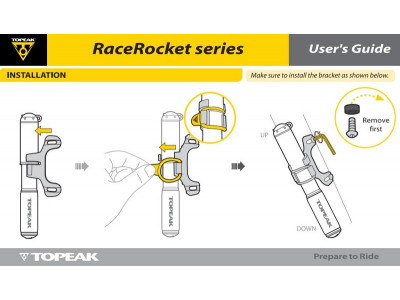 Mini pompka Topeak RACE ROCKET HP, złota