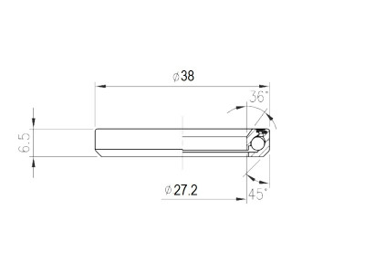FSA TH-373E bearing, 1&quot;28x27.2x6.5 mm