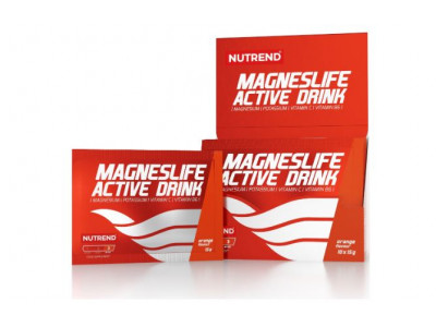 NUTREND Magneslife Active Drink Nahrungsergänzungsmittel, 15 g, Packung 10 Stück, Orange