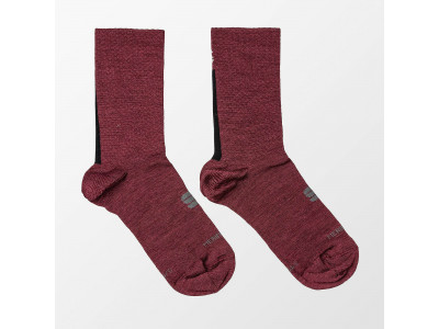 Sportful WOOL W 16 dámské ponožky tmavě červené/černé