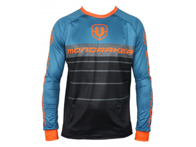 Koszulka rowerowa Mondraker Enduro/Trail z długim rękawem, czarna/petrole/pomarańczowa