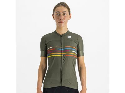 Sportful Vélodrome women&amp;#39;s jersey with short khaki sleeves