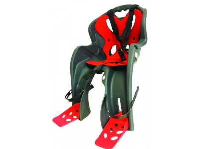 HTP Luigino Kinder-Fahrradsitz vorne, dunkelgrau/rot
