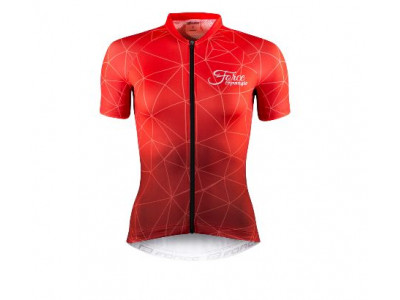 Damska koszulka rowerowa z krótkim rękawem FORCE Spangle w kolorze czerwonym
