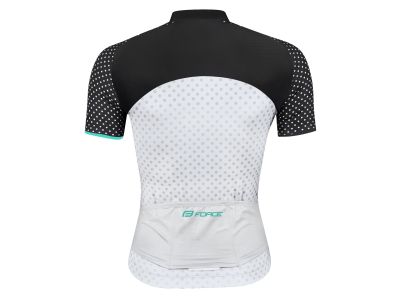 FORCE Points damska koszulka rowerowa, czarna/biała/turkusowa