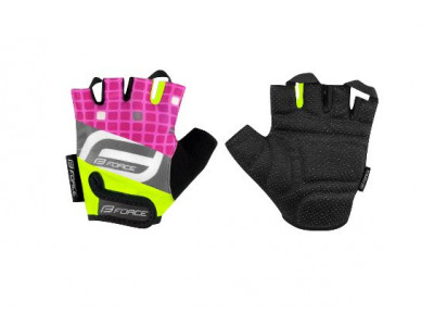 FORCE Square children&#39;s gloves, fluo/pink