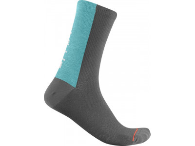 Castelli BANDITO WOOL 18 ponožky, tmavě šedá/celeste
