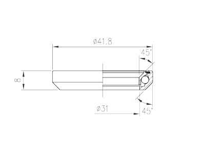 FSA TH-870 Stainless ložisko, 1-1/8&quot; 41.8x30.9x8 mm