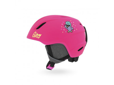 Giro Launch Kinder-Skihelm Mat Bright Pink/Disco Birds